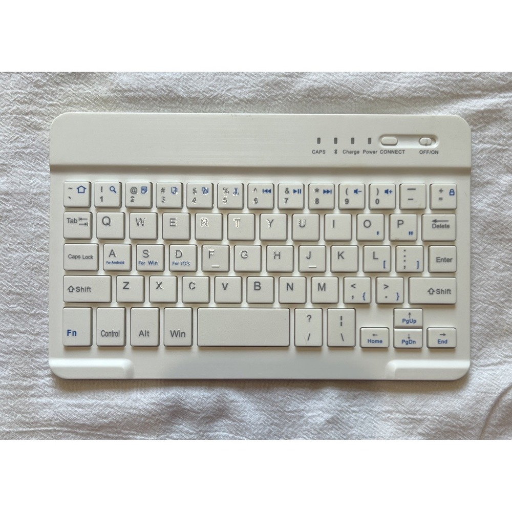 White Wireless Mini Keyboard  Bluetooth - Android or IOS‎